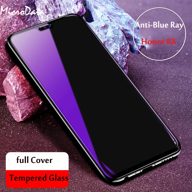 For Huawei Honor 8X Max 8C 8S 8A 8 Lite Pro Tempered Glass Anti Blue Purple Light Screen Protector For Honor 9X Pro 9i 9N Glass