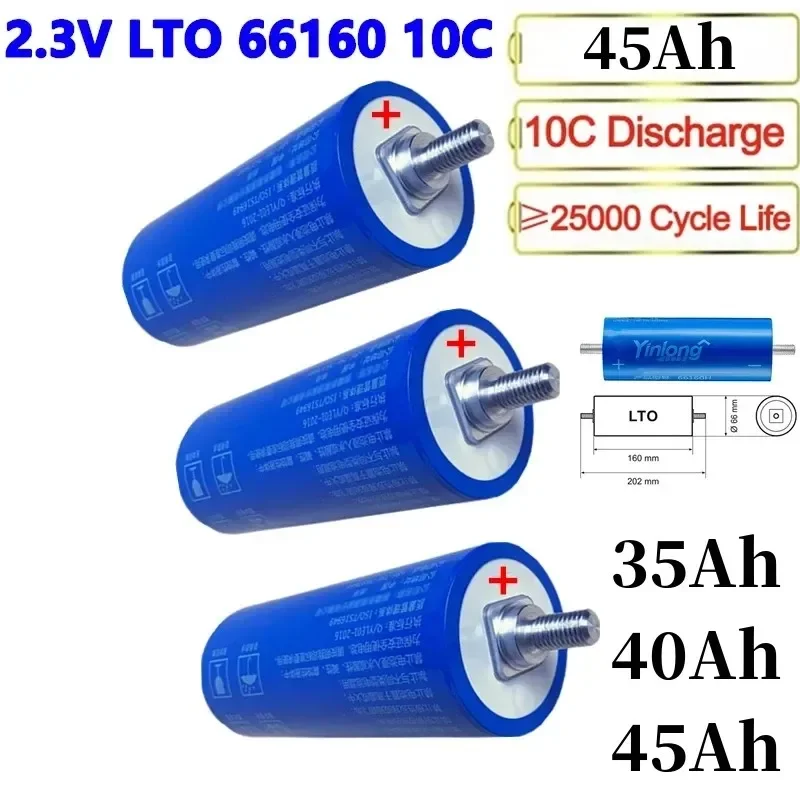 

Партия батарей, литиевый титанат 45AH 40AH 35AH LTO 66160 2,3 V 10c для системы солнечных батарей EV