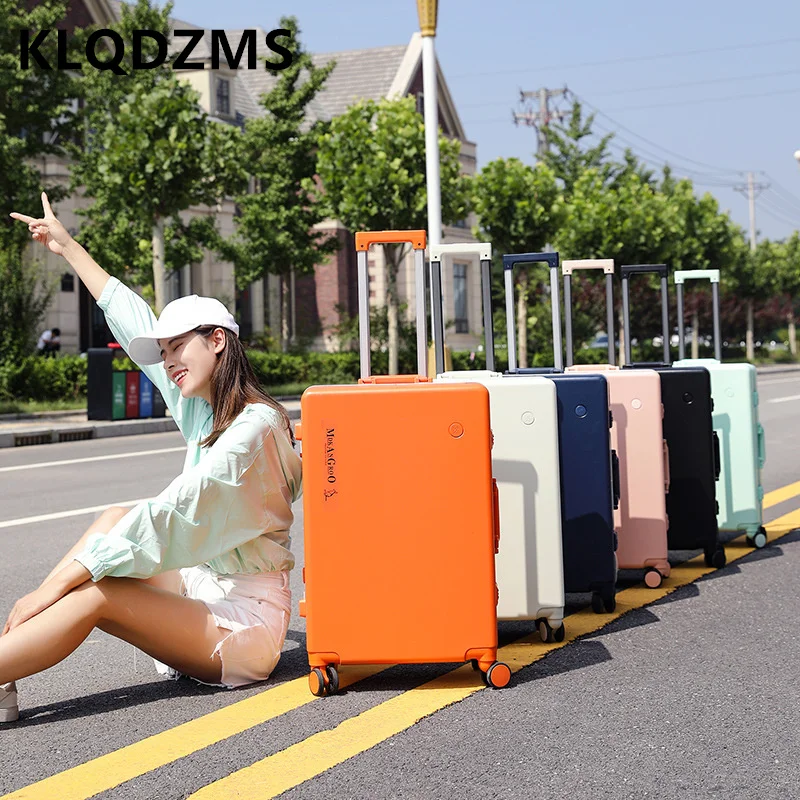 KLQDZMS New Business Travel Portable Luggage Male And Female Students Suitcase Password Box 20 Inch Boarding Leather Trunk