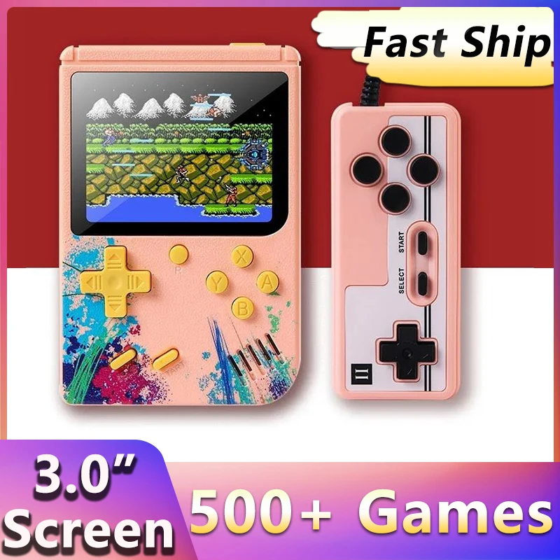 

LZAKMR 2023 NEW Retro Children's Handheld Game Console G50 Built-in 500 Games 3.0" Screen Portable For Child's Christmas Gifts