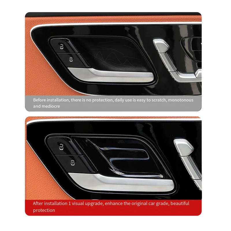 4 шт. черная крышка для внутренней дверной ручки Mercedes Benz C E W214 S W223 GLC EQE EQS-Class 2021-2024