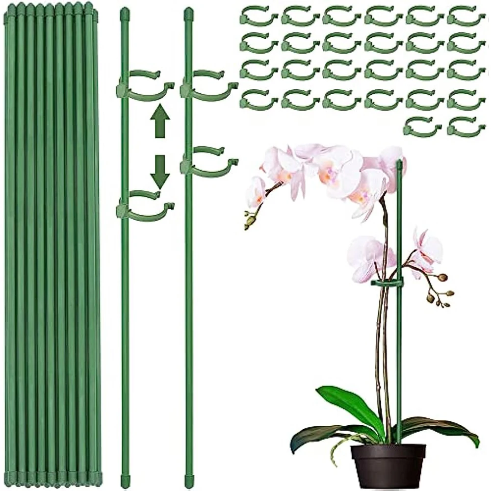

15pc Indoor Plant Stake Orchid Stake 40 Clip Plant Stems Plant Growth Fixing Vegetable Holder Bracket Flower Support Stake