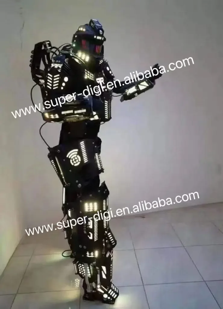 Светодиодный костюм робота пластиковые ходули роботы шоу-костюмы одежда Kryoman
