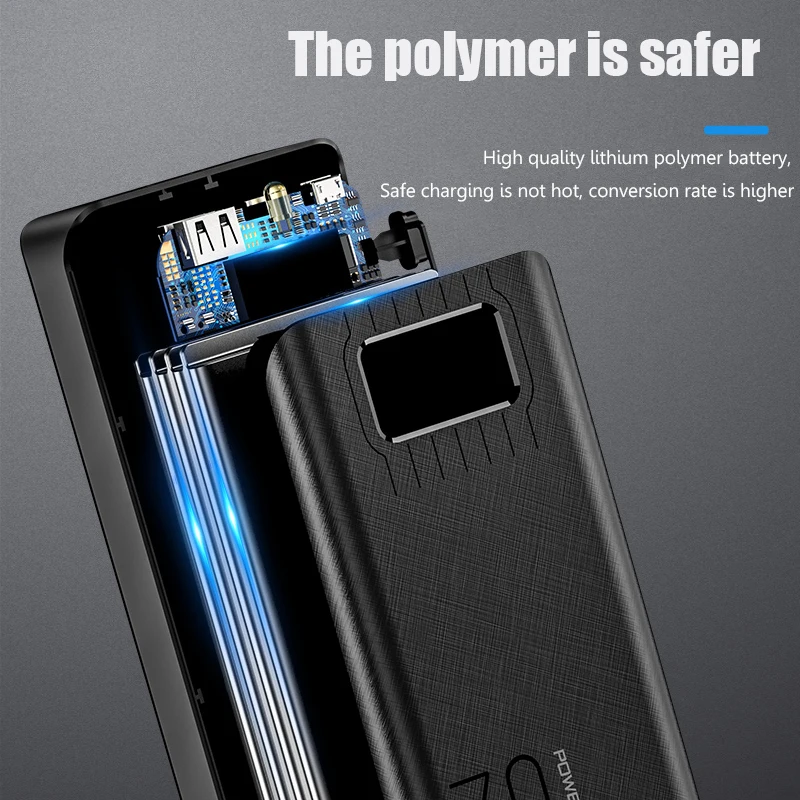 power bank external battery poverbank 2 usb led 50000mah powerbank type c portable mobile phone charger for apple xiaomi free global shipping