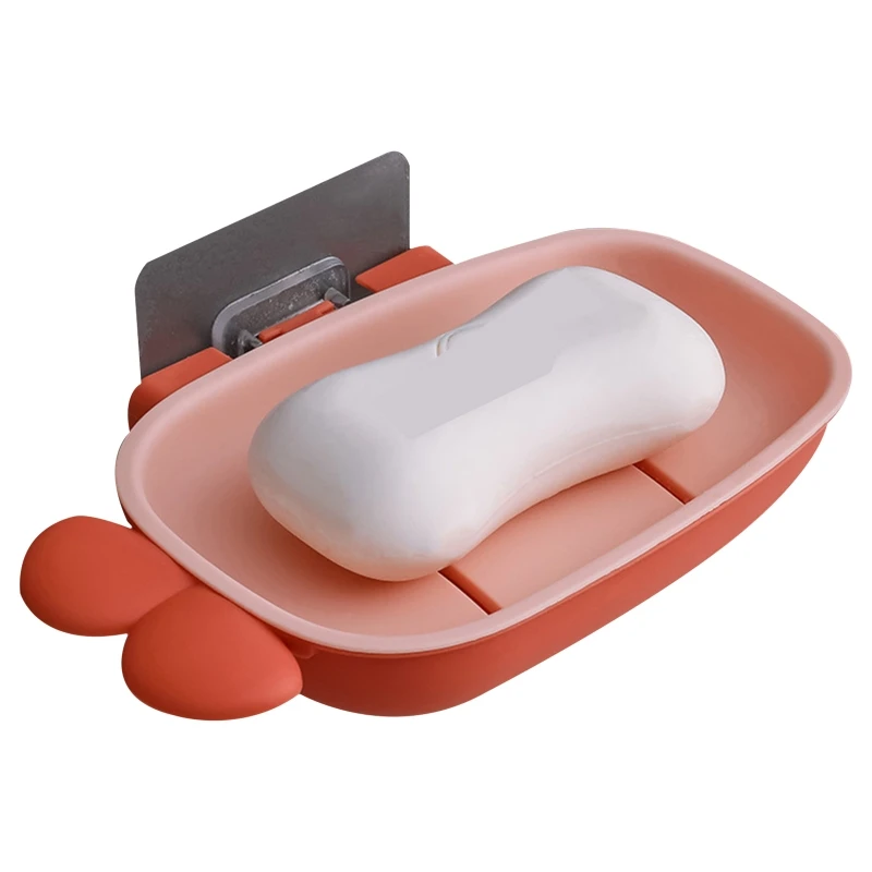 

Self-draining Soap Dish Sponge Holder Plastic Soap Storage Shelf Tray Quick Dry G2AB