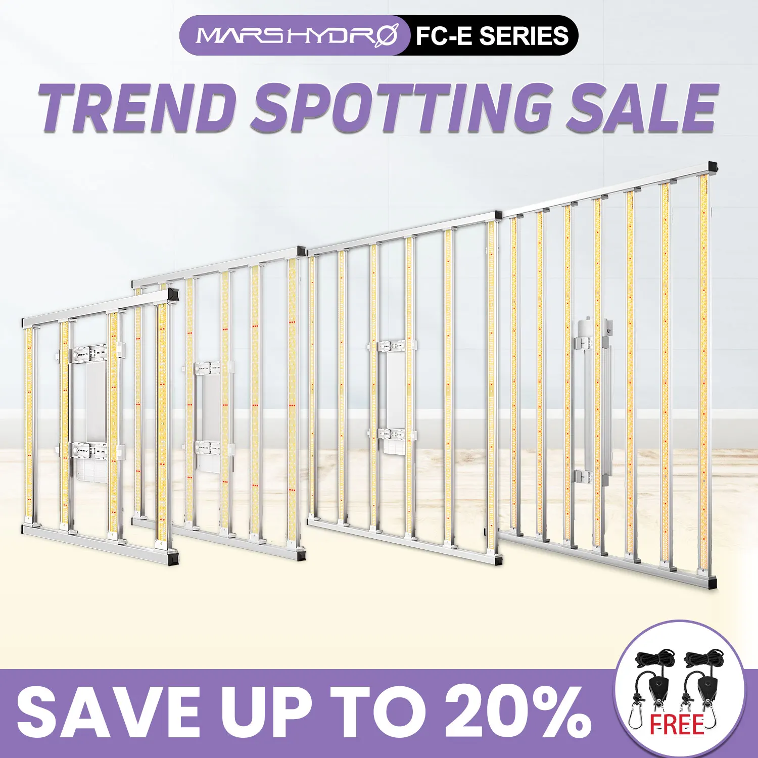 Светодиодная лампа Mars Hydro для выращивания растений 3000 4800 Sunlike с регулируемой