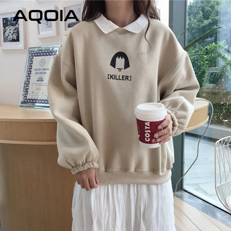 

Spring Korean Style Fake Two-piece Oversized Women Sweatshirt Plus Size Hoodie Casual Pullovers Streetwear Clothes Tops