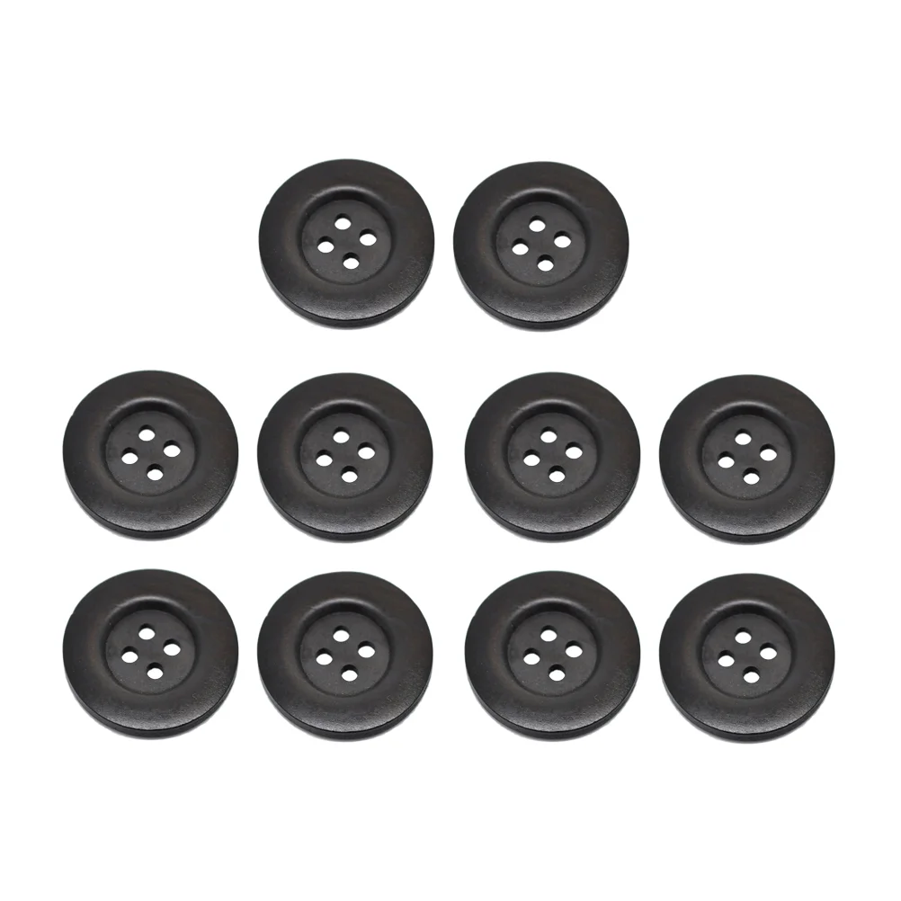 

10pcs 50MM Buttons Four Holes Dark Coffee Wooden Round Fastener Buttons for Kniting Sewing DIY Craft Scrapbook