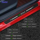 4 шт. наклейки на дверь автомобиля из углеродного волокна для Skoda MK2 Kamiq Fabia Rapid Kodiaq Octavia Superb Scala Karoq