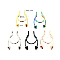 6 pieces nose rings stainless steel false puncture nose clip nasal perforated jewelry diy ornaments making accessories wholesale