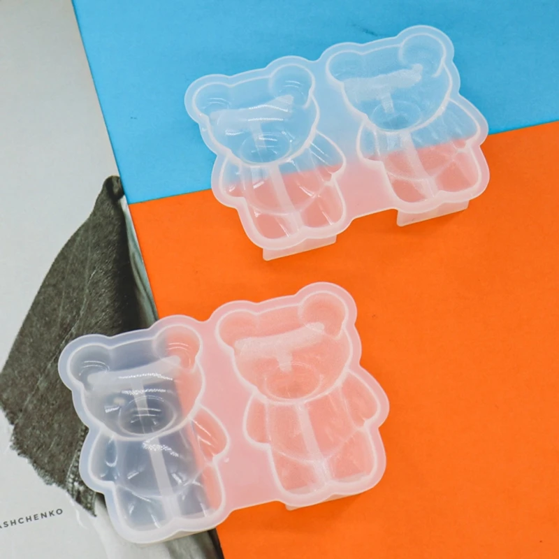 

3D Small Bear Keychain Epoxy Resin Mold Handmade Hanging Pendant Silicone Mould DIY Crafts Jewelry Necklace Earrings Casting