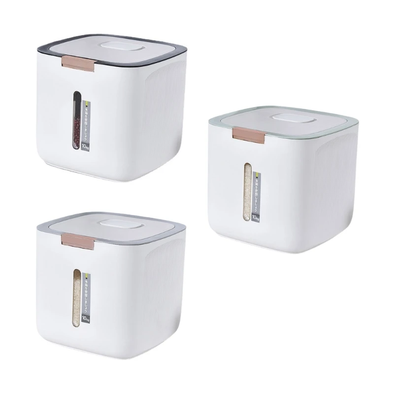 

Rice Dispenser Storage Container Automatic Flip Cover Rice Bucket for Cereal Grain Flour Rice Nuts Beans Pet T21C