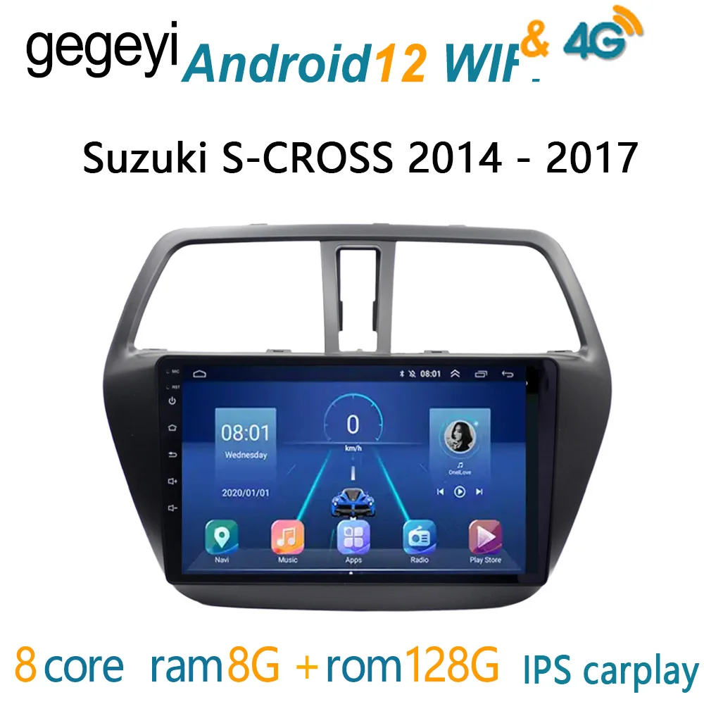 

Автомобильная магнитола 8G + 128G для Suzuki S-CROSS 2014 2017 с экраном Android, автомобильная стереосистема Carplay, интеллектуальная система, автомобильный мультимедиа