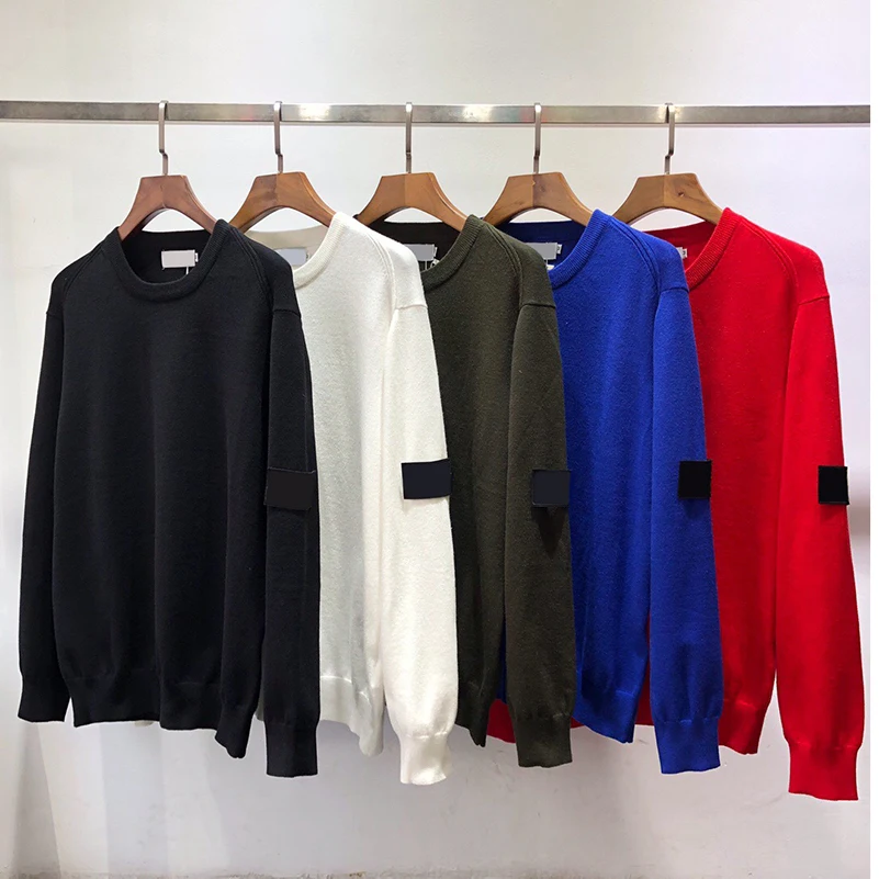 

Oversized Sweater Men Clothing Vintage 8806 Knitted Pullovers Jersey Korean Harajuku Basic Compass Armband Crew MA190