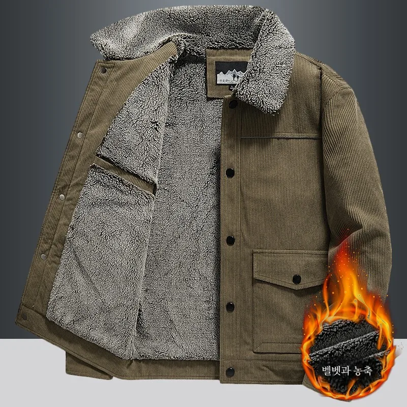 Осенне-зимняя новая американская винтажная вельветовая куртка-карго с лацканами