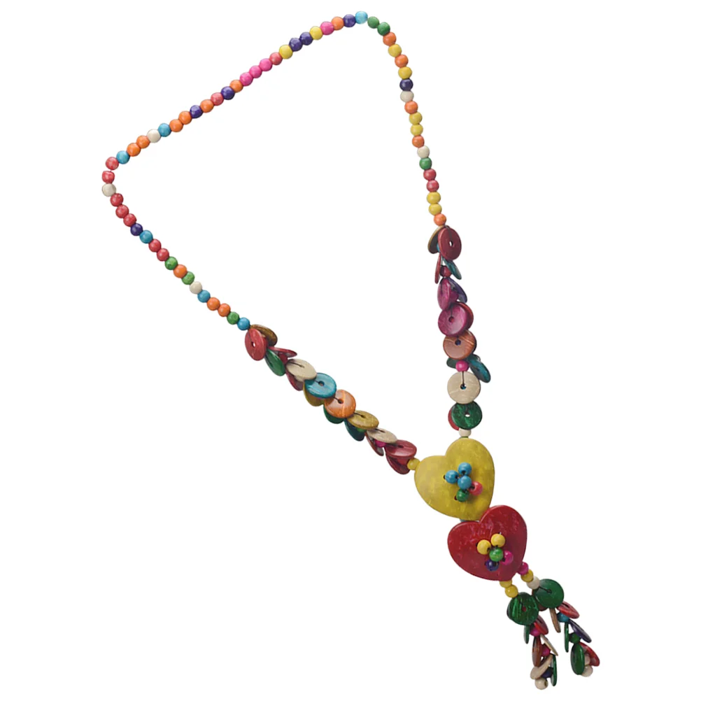 

Beaded Coir Necklace For Women Boho Choker Wood Coconut Shell Beachy Necklaces Coconuts Wooden Chunky