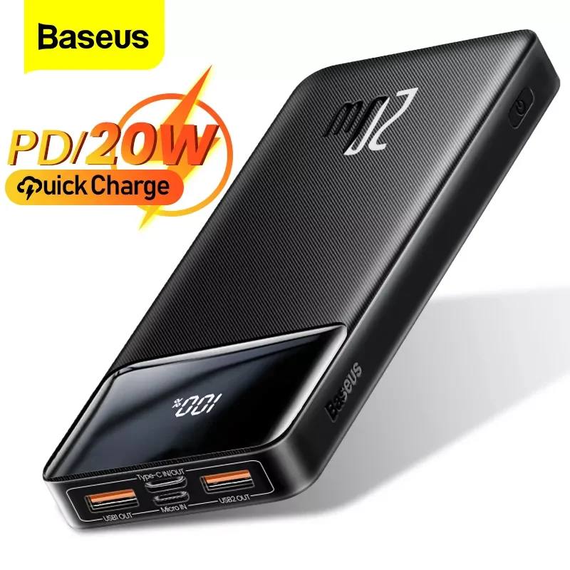 

Baseus Power Bank 20000mAh Portable Charger Powerbank 10000mAh External Battery PD 20W Fast Charging For iPhone Xiaomi PoverBank