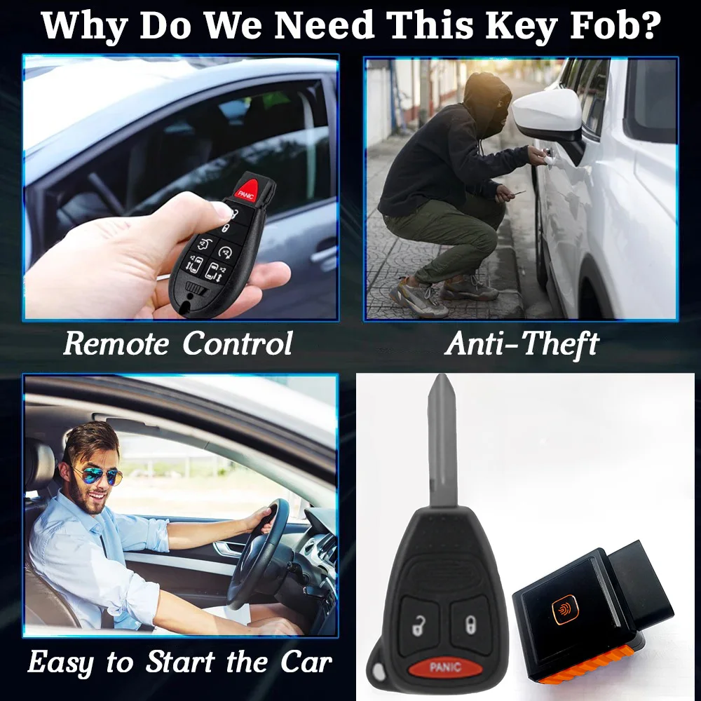 OHT692427AA OBD-ключ программатор с 4 кнопками 315 МГц безключевой Jeep Compass фонарь Dodge Ram Avenger