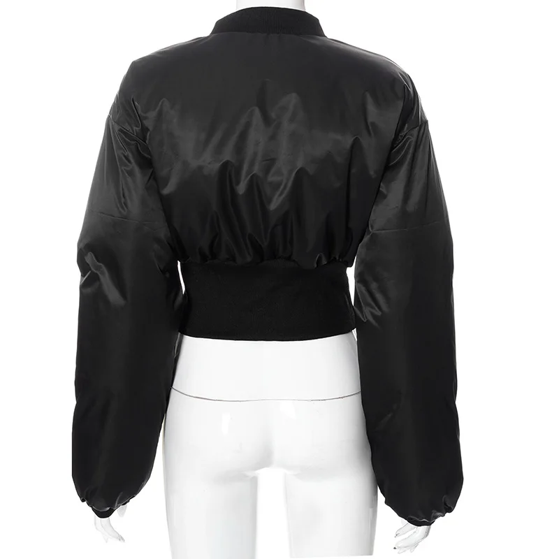 Women's 2022 autumn and winter new fashion solid color zipper slim waist long-sleeved short cotton top y2k clothes women outfits