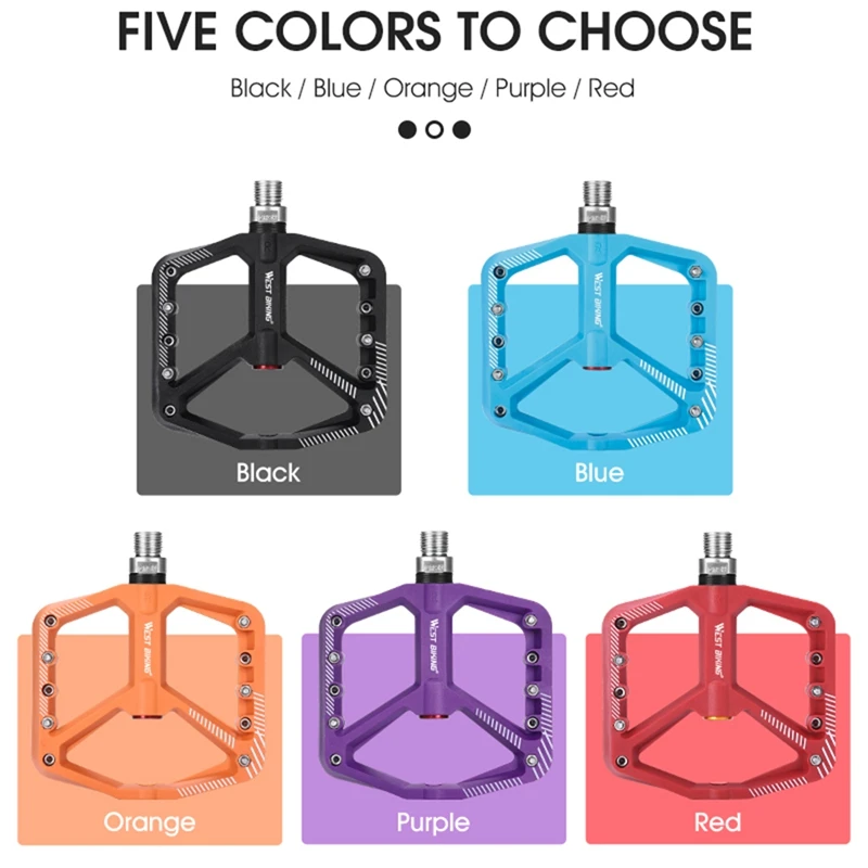 

WEST BIKING DU Bearings 9/16 Bicycle Pedals Road Bmx Mtb Pedals Ultralight Non-Slip Waterproof Bike Pedals Bicycle Parts