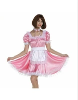 cosplay sissy girl maid square neck baby satin dress cosplay costume customized