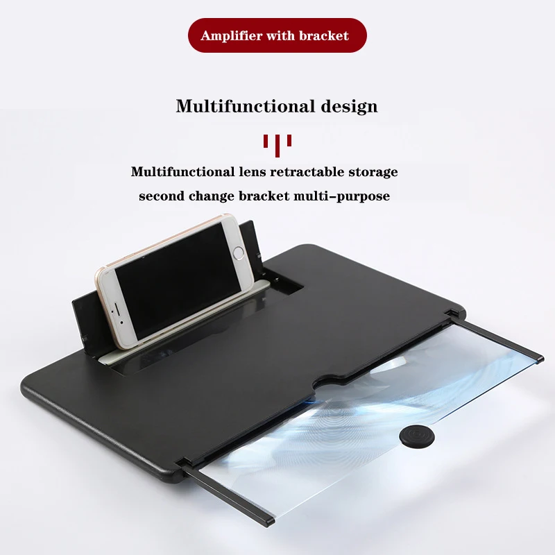16 inch 3d mobile phone screen magnifier hd video amplifier stand bracket with movie game magnifying folding phone desk holder free global shipping