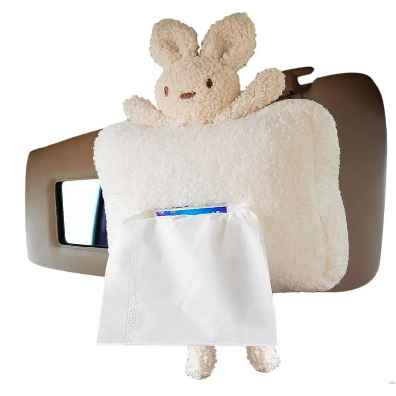 

Creative Car Tissue Hanging Box Car Armrest Box Cover Cute Bunny Napkin Holder For Car Seat Car Interior Decoration Product