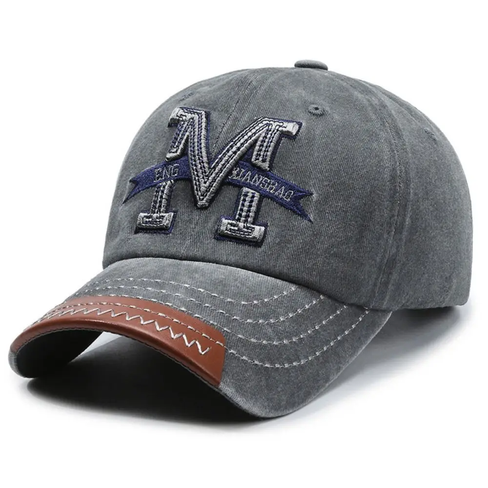 Бейсболка из потертого денима с буквами винтажная мужская бейсболка Snapback 3D