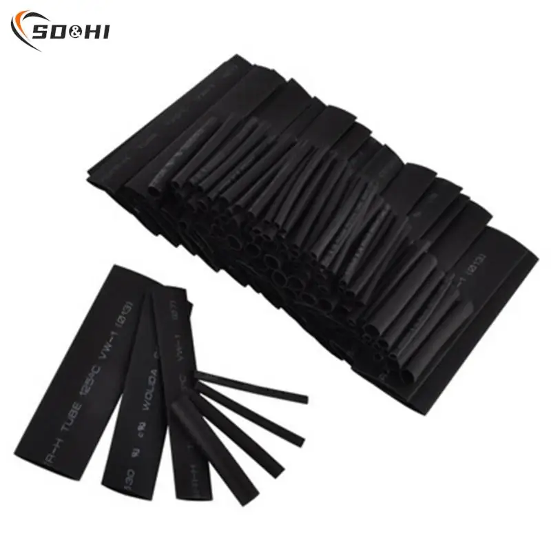 

127pcs/pack Polyolefin Heat Shrink Tubes 2:1 Heatshrink Tubing Wire Connectors Insulated Wrap Wire Repair Tube Cable Sleeves