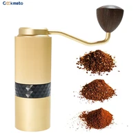 luxury manual coffee grinder stainless steel grindin blade adjustable grind selector aluminum alloy body black golden deepgreen
