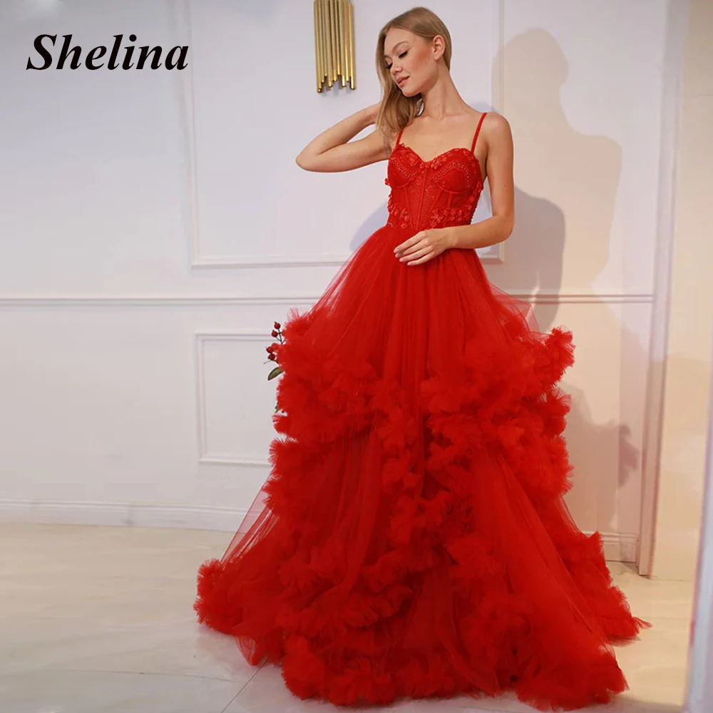 

Exquisite Irregular Ruffled Formal Evening Gowns Sweetheart Spaghetti Strap Court Train Prom Dresses Abendkleider Personalised