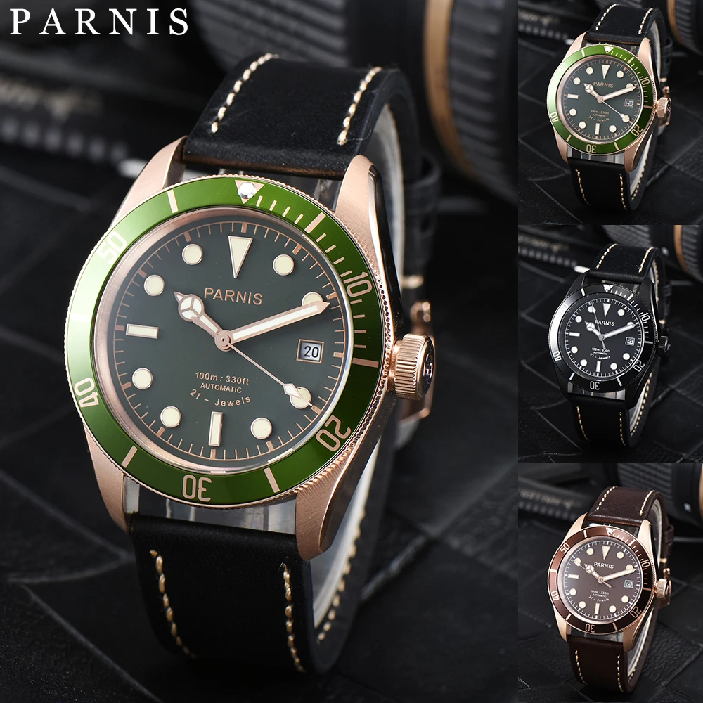 

Parnis 41mm Sapphire Crystal Miyota8215 Automatic Men's Watch Luminous Marker 10 ATM Waterproof