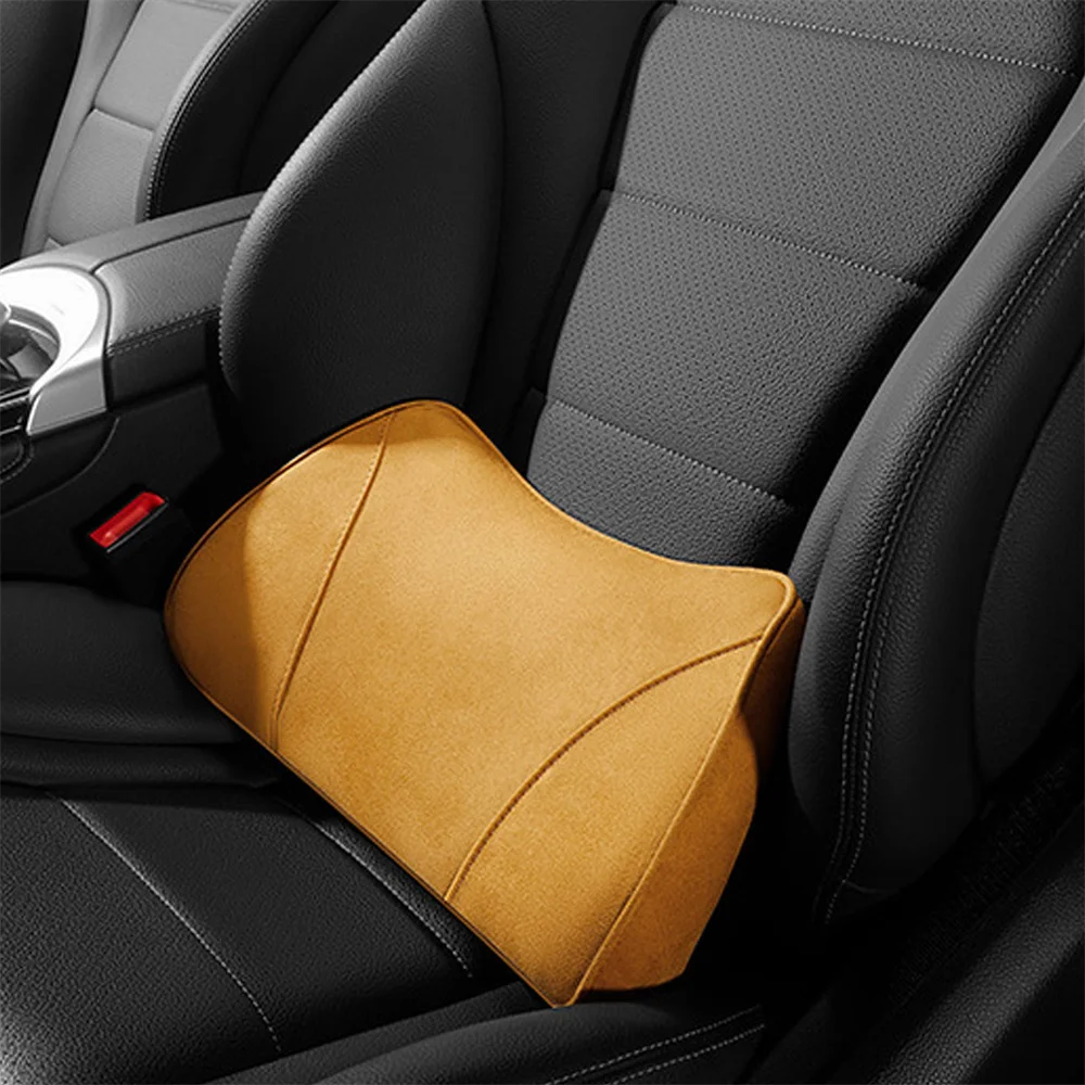 

Car Seat Headrest Universal Driver Memory Foam Lumbar Pillow Suede Seat Height Inclined Cushion Car Lumbar Backrest Car Supplies