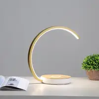 Wireless Rechargeable Desk Lamp, Bedroom Reading Lamp, Bedside Warm Light, White Gold Frame Touch Dimming Lighting Technology