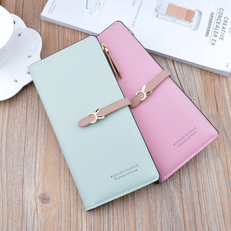 

Luxury Long Wallet Purses for Women New Trend Slim Wallets Female Clutch Bag Ladies Portable Clutch Carteras Credit Card Holder