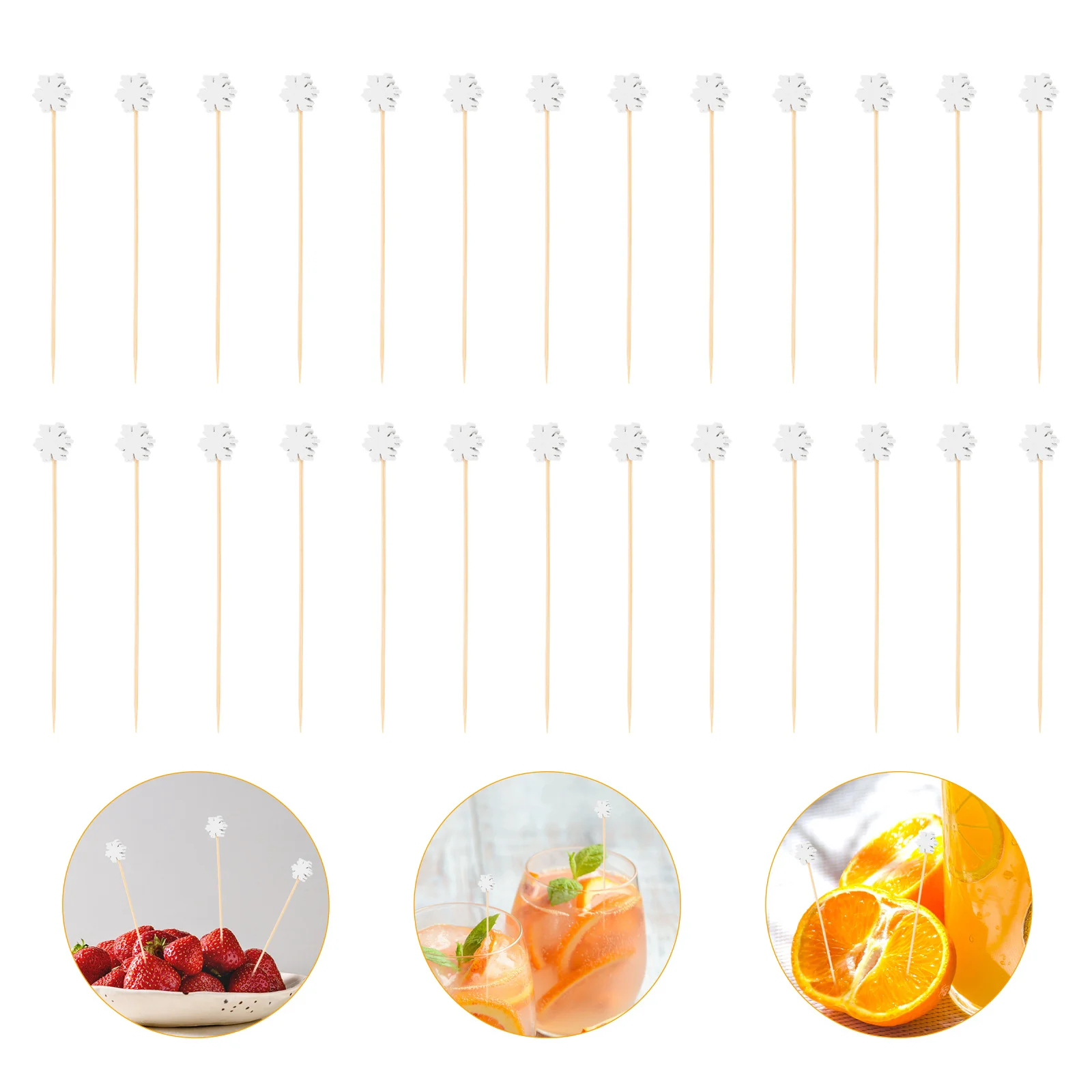

100 Pcs Nativity Decor Cocktail Skewers Sandwich Toothpicks Pastry Fork Cupcake Topper Martini Stick Olives Snowflake Fruit Pick