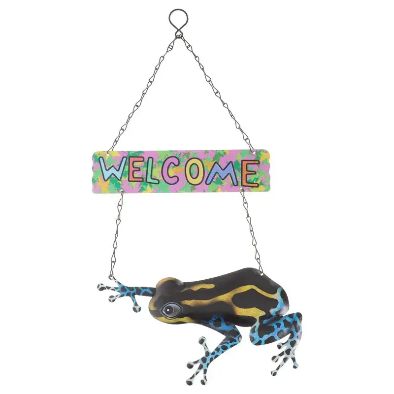 

Frog-shape Welcome Sign Iron Art Garden Plaque Design Wall Hanging Pendant