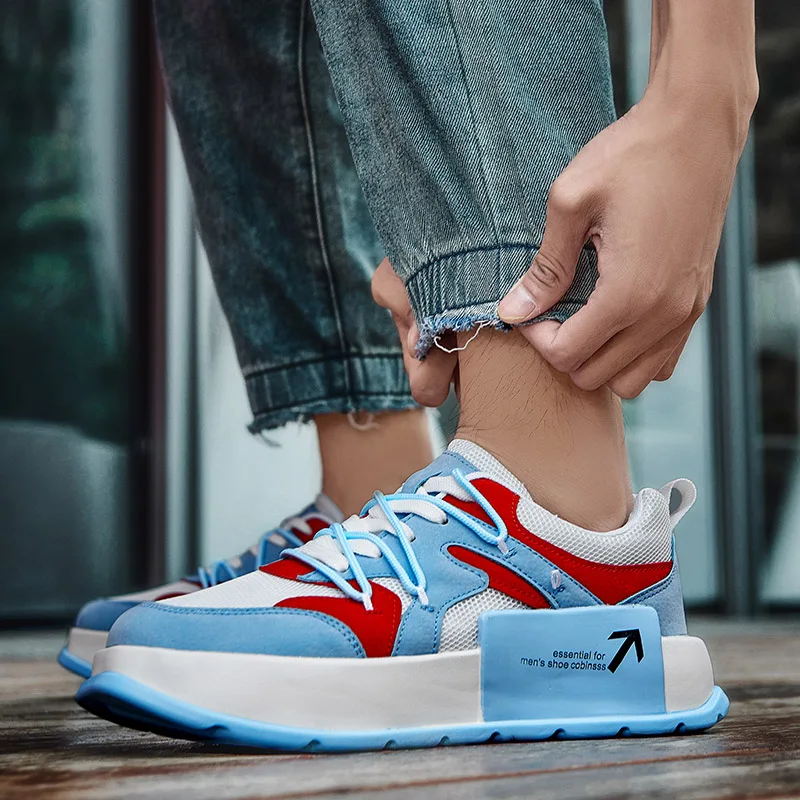 

2022 Men Vulcanized Shoes Fashion Breathable Comfortable Men Chunky Platform Sneakers Jogging Male Casual Shoes Zapatos Hombre