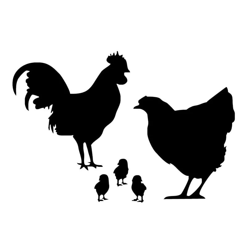 

LLY-2375 Creativity Chicken Family Personality Car Stickers PVC Fashion Auto Window Bumper Waterproof Quality Decal Decor