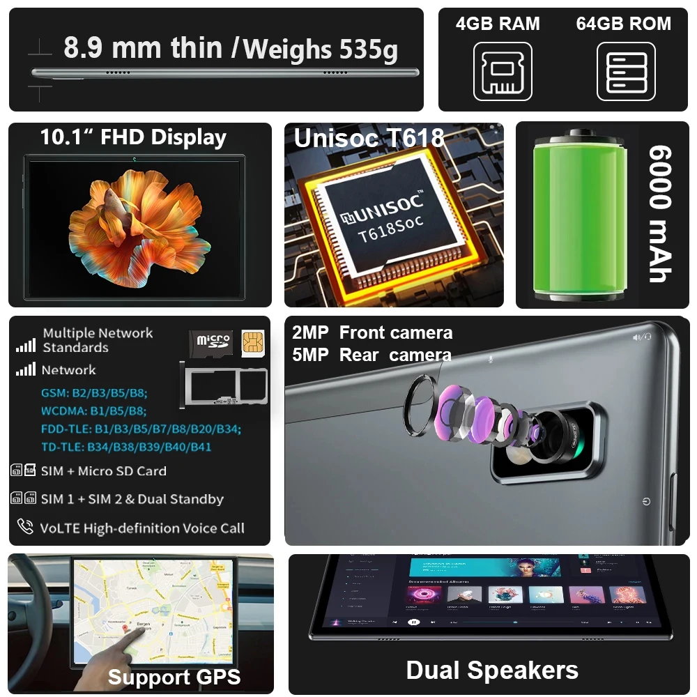 Планшет BMAX i10 plus на Android 10 восемь ядер экран 1 дюйма 4 Гб + 64 ГБ 1920 | Компьютеры и офис