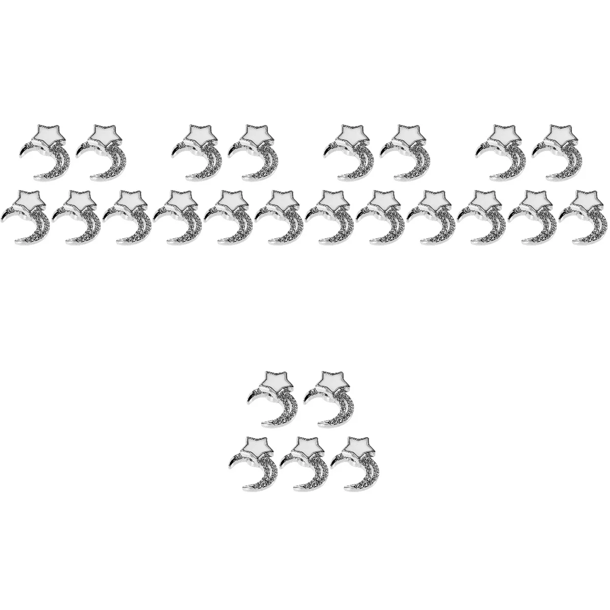 

25 Pcs Star Moon Star Moon Metal Decorative Metal Charms For Nail Ornament Decor Decors Nail Diamond Metal