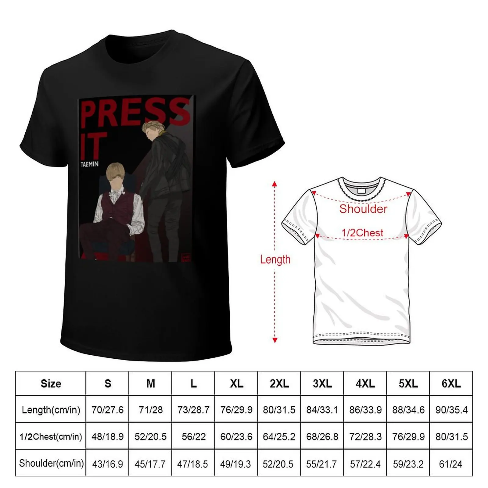 Фото Футболка TAEMIN PRESS IT ERA в стиле постера, большой размер, с коротким рукавом №2