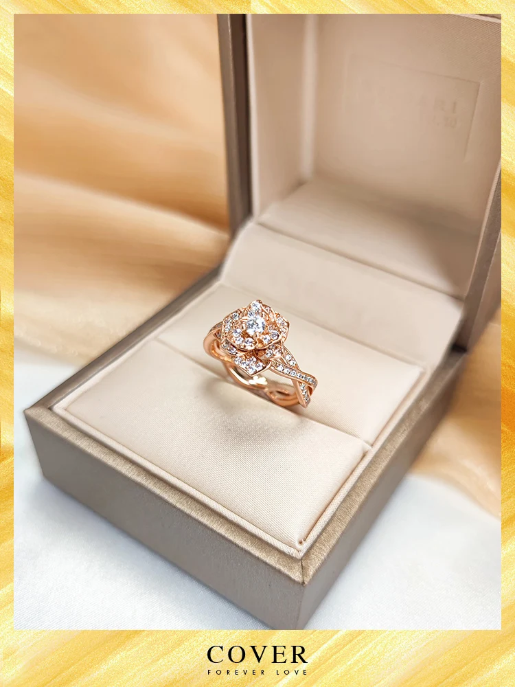 Кольцо с бриллиантами обмотка лозы лепестки роз стерлинговое серебро кольцо