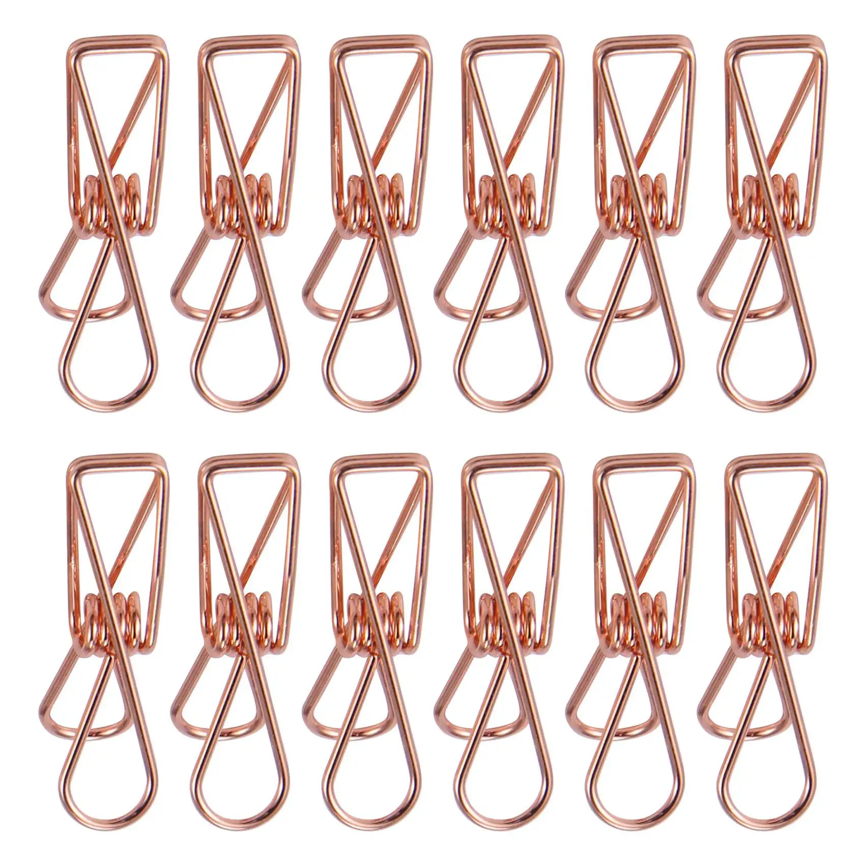 

Pack of 25 Rose Gold Small Metal Clips - Multi-Purpose Clothesline Utility Clips