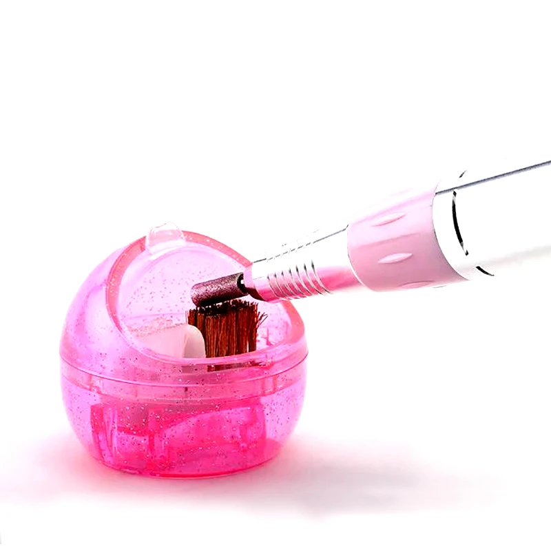 

1pc Nail Drill Bit Brush Copper Wire Remove Dust Cleaning Case Portable Tool Acrylic Gel Manicure Nail Art Equipment Cleaner Box