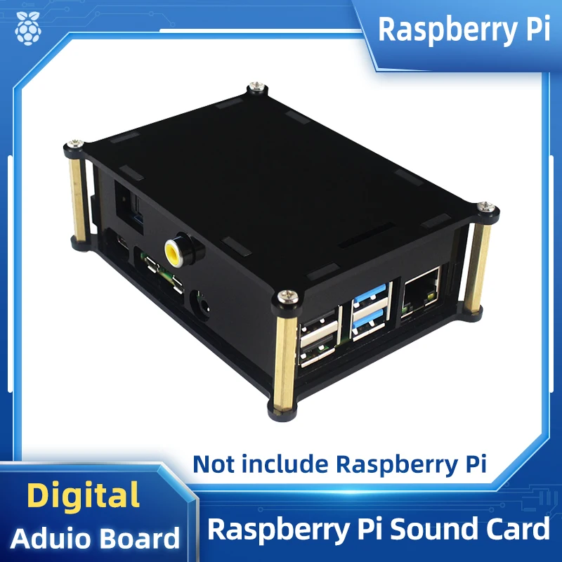 

Raspberry Pi цифровая звуковая карта GPIO Плата расширения PiFi DiGi + аудио Плата с акриловым чехлом для Raspberry Pi 4B или 3B + 3B