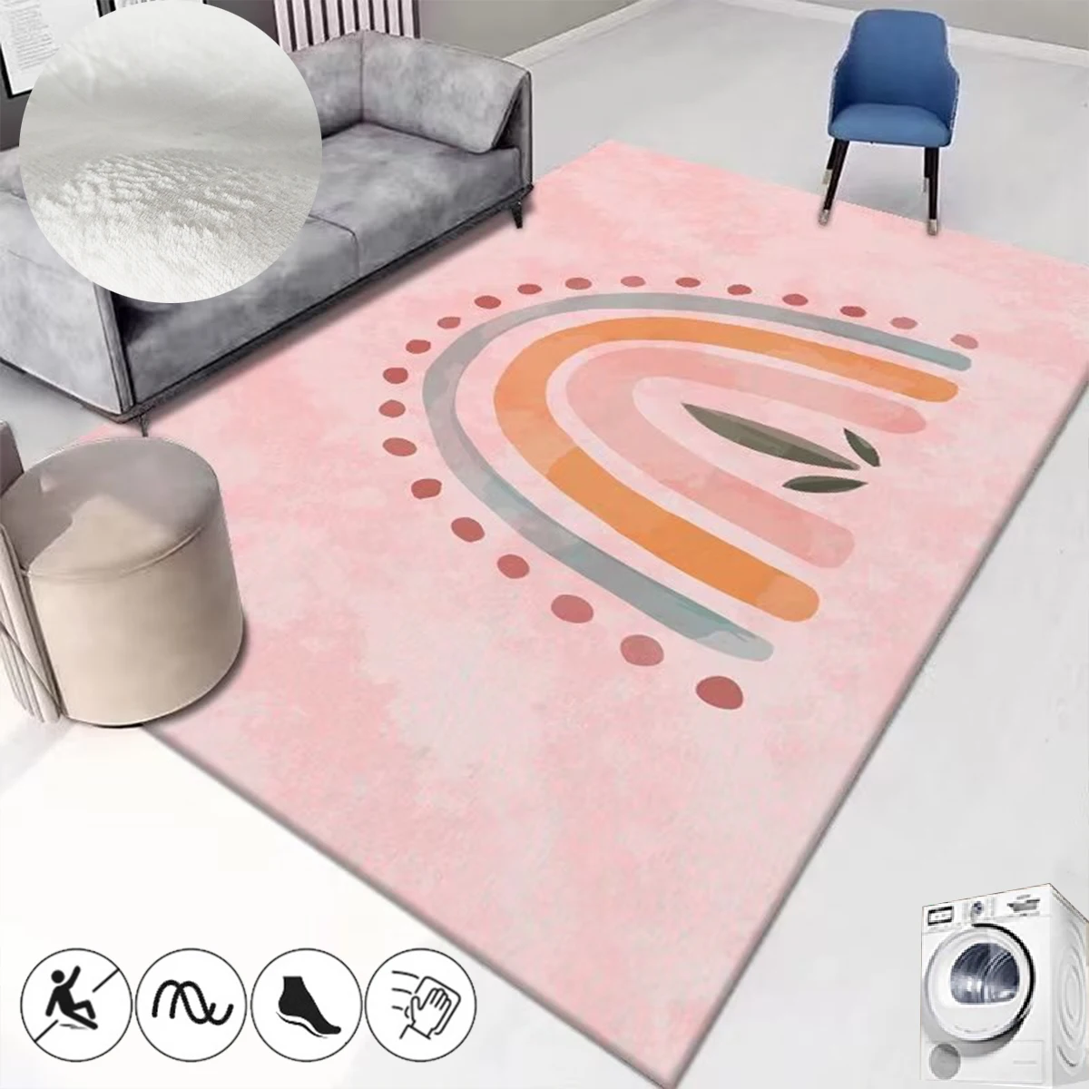 

Nordic Simple Rugs for Bedroom Light Luxury Striped Carpets for Living Room Decorative Soft Rug Cloakroom Large Area Floor Mat