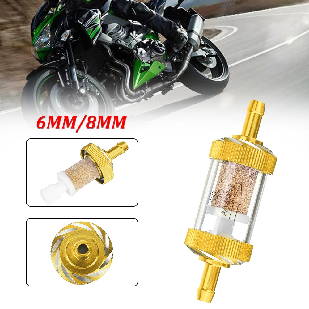 

6MM 8MM Universal Motorcycle Fuel Filter Alu Alloy Gas Fuel Gasoline Multiple Colour For ATV Dirt Pit Off-Road Bike Motocross