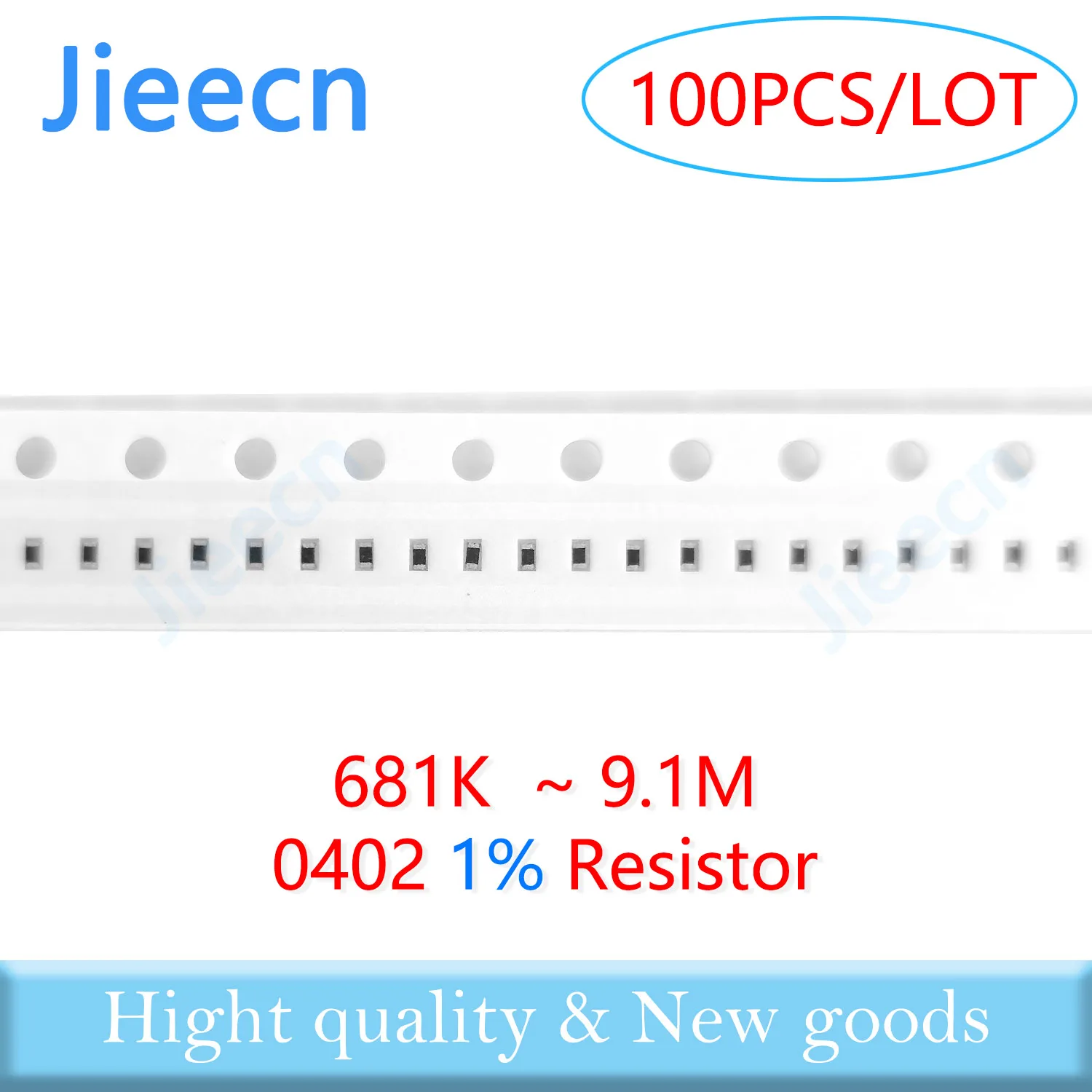 Jieecn 100pcs 0402 F 1% SMD Resistor 681K-9.1M 1/16W 715K 820K 1M 976K 2M 698K 681K 750K 806K 866K 910K 2.2M 3M 5.1M ohm 1005