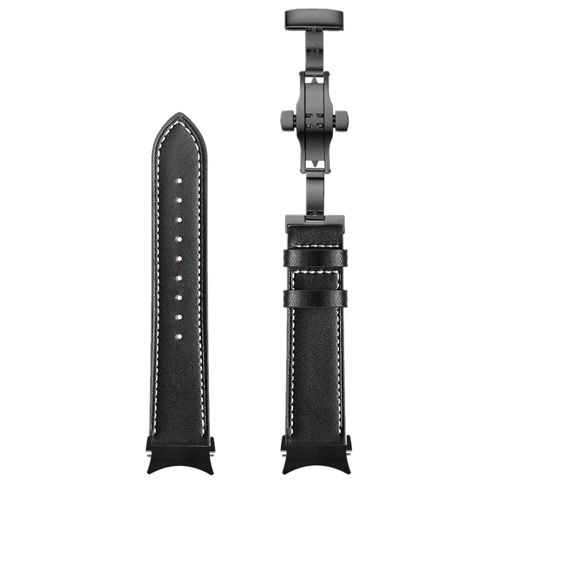 No Gaps Leather Strap for Samsung Galaxy Watch 4 5 Pro Band 44mm 40mm 45mm Butterfly Bracelet Galaxy Watch 4 Classic 42mm 46mm